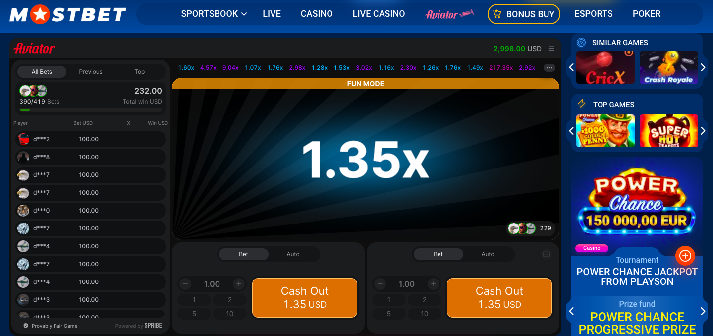 Mostbet Casino Aviator